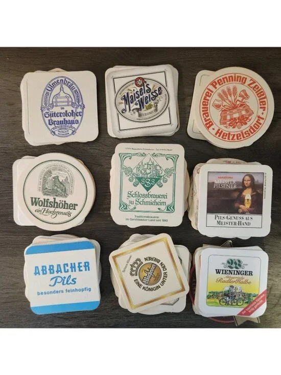 VTG German European Foreign Beer Cardboard Coasters Pub Bar Lot of 100 Assorted - Picture 5 of 7
